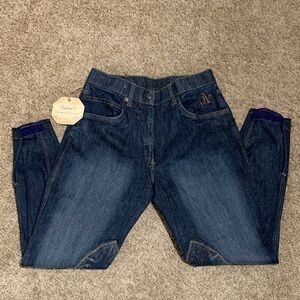 NWT OV Ovation Stretch Denim Euroseat Breeches Riding Pants Size 28 Equestrian